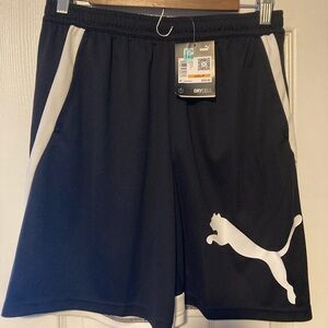 Puma Men's Black and White Athletic Shorts